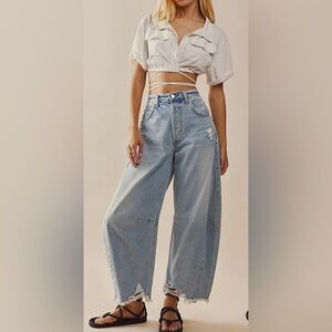 CNLONGBIDA Women's Jeans Wide leg casual jeans